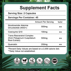 CoQ10 and Quercetin as part of the NAD+ formula