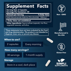 Close-up of NAD+ capsules highlighting high purity