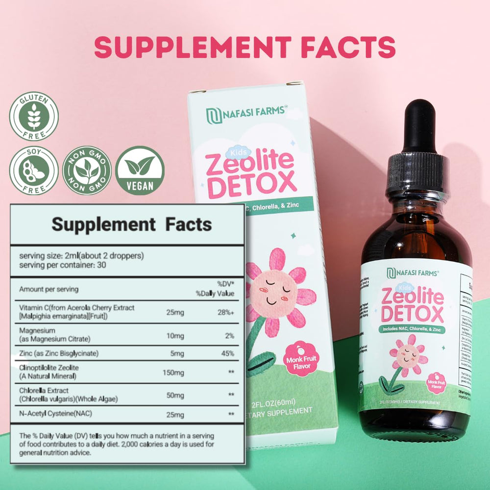 NAC, chlorella, zinc, vitamin C, and magnesium ingredients highlighted on label