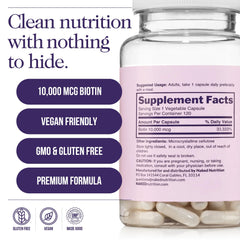 Capsule size 00 of NAKED Biotin 10,000mcg