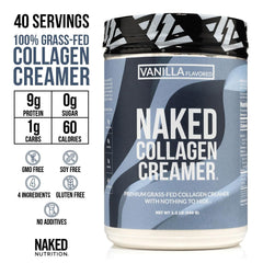 Pouring Naked Collagen Vanilla Creamer into a cup of coffee