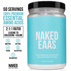 Two scoops of Naked EAAs powder for serving