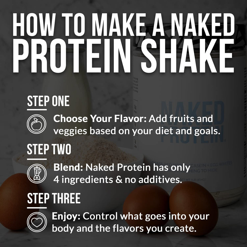 NAKED Protein Powder Blend nutrition panel highlighting 25g protein per serving