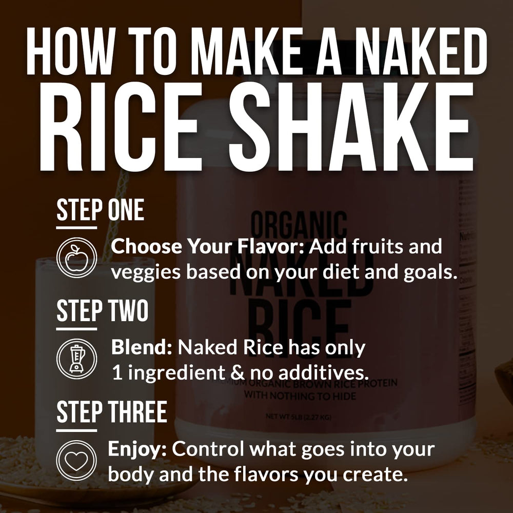 Close-up of amino acid profile and ingredients on Naked Rice protein powder