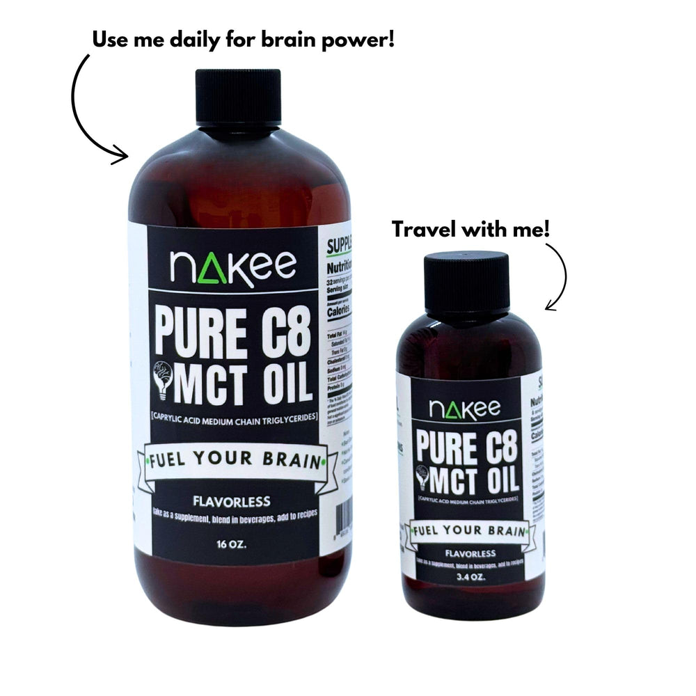 Nakee Butter C8 MCT Oil with salad dressing ingredients