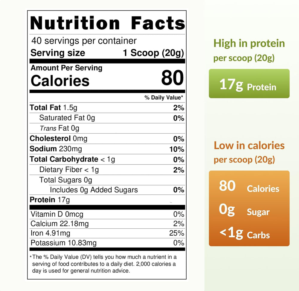 NAMANNA Pure Pea Protein Powder unflavored texture highlights smooth mixability for shakes