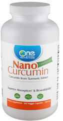 One Planet Nutrition Nano Curcumin 500 mg Veggie Capsules bottle - front view