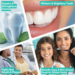Enamel whitening and plaque-fighting benefits illustration