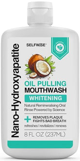 Nano hydroxyapatite oil pulling mouthwash bottle 8oz