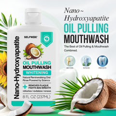 Product packaging and label for nano-hydroxyapatite mouthwash