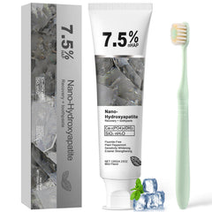 Nano hydroxyapatite toothpaste tube with mint label
