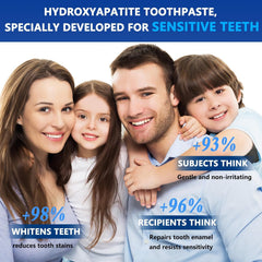 Fluoride-free toothpaste packaging showing 3 tubes