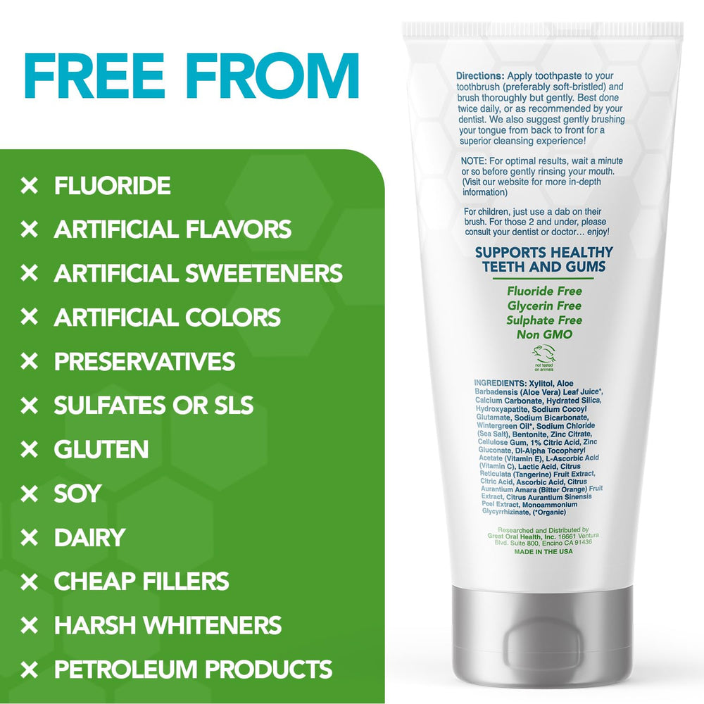 Wintermint scented toothpaste on a clean surface with mint leaves