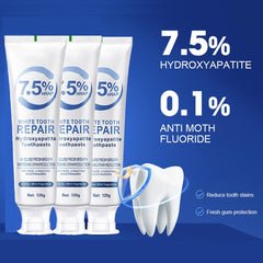 Tube of nano hydroxyapatite toothpaste for gentle cleaning