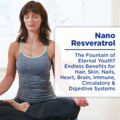 Back label of nano liquid resveratrol bottle with ingredients