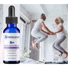 Product packaging and bottle shown in retail display