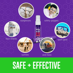 Goggles, sunglasses, and face shield with anti-fog coating