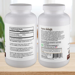 Close-up of nano-sized Shilajit particles measuring 1-100 nm