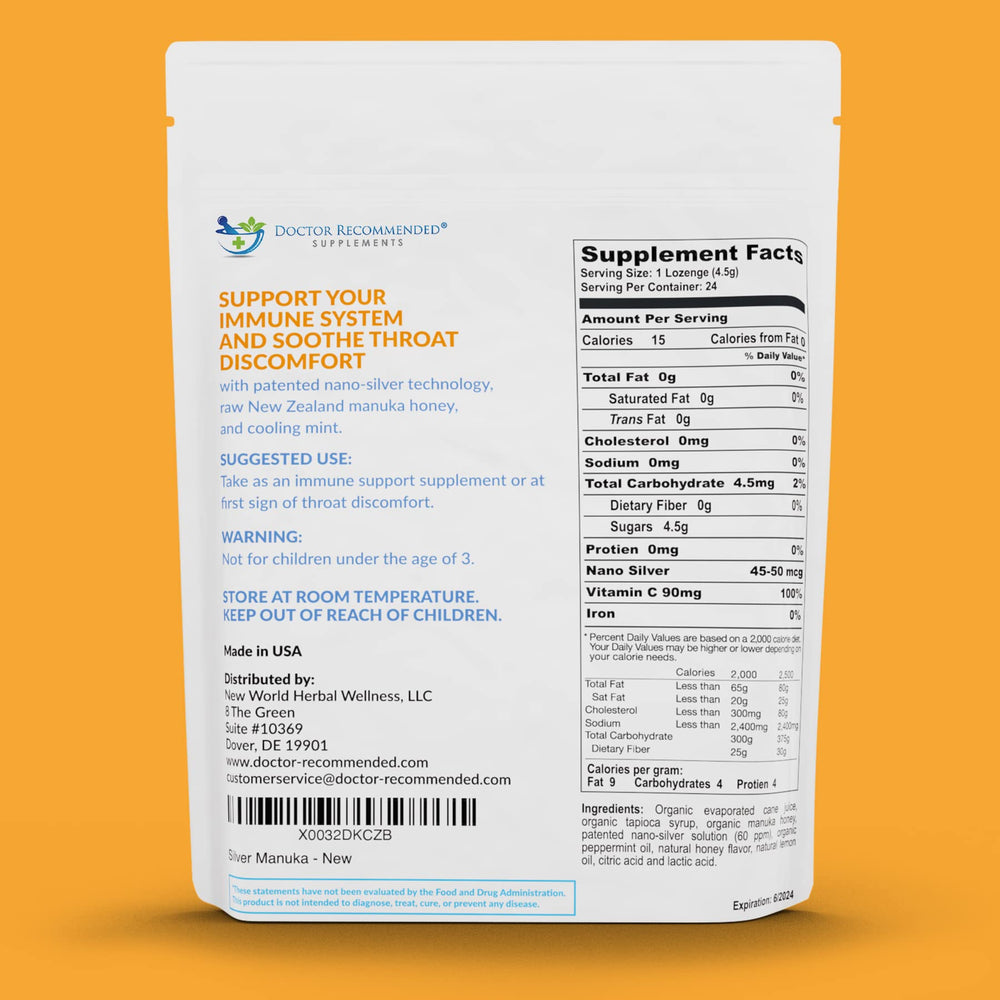 Illustration of nano silver 60 PPM with 45-50 mcg per serving