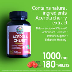 Recommended daily dosage of NANOWELL Acerola Cherry Vitamin C 1000mg