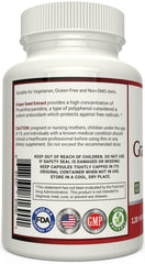 Label close-up highlighting 95% Proanthocyanidins
