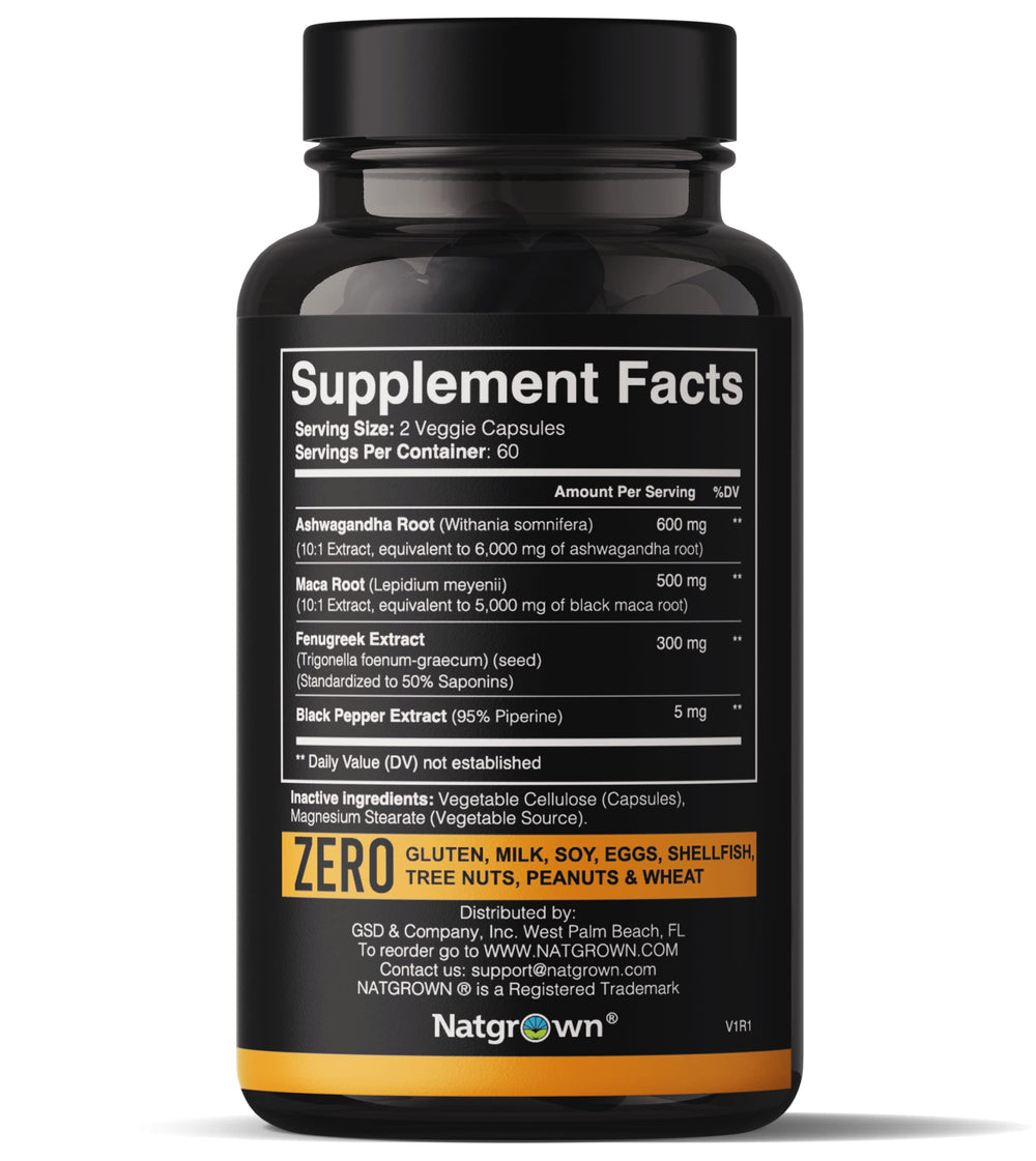 Natgrown capsules label highlighting key ingredients