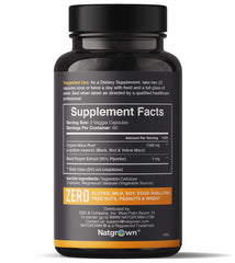Back label view of Natgrown 1500 mg Maca Root Capsules