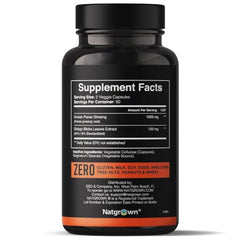 Close-up of Natgrown Panax Ginseng & Ginkgo Biloba capsules