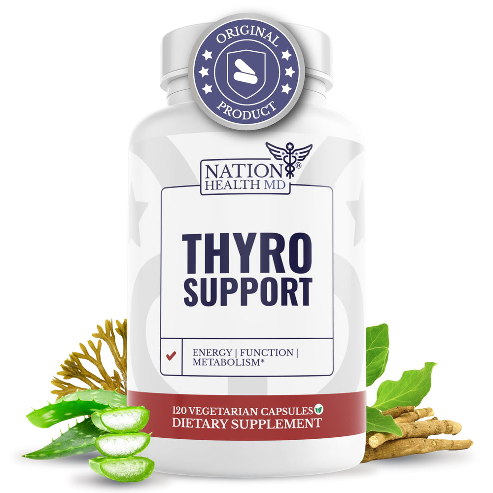Bottle of NATION HEALTH MD Thyro Support capsules