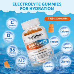 NATISLAND electrolyte gummies on-the-go scene, portable hydration during workouts.