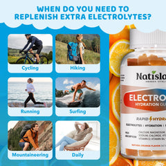 NATISLAND electrolyte gummies vitamin ingredients, minerals for everyday energy.