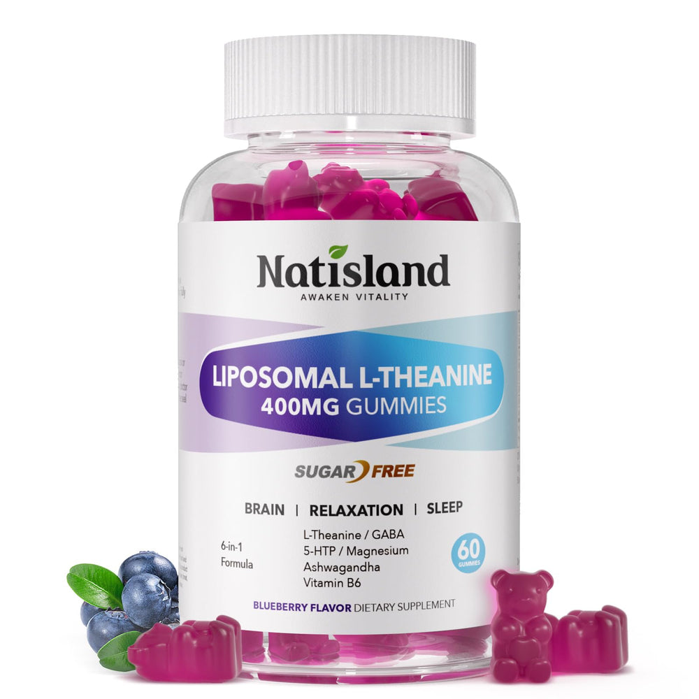 NATISLAND L-Theanine Gummies bottle with label