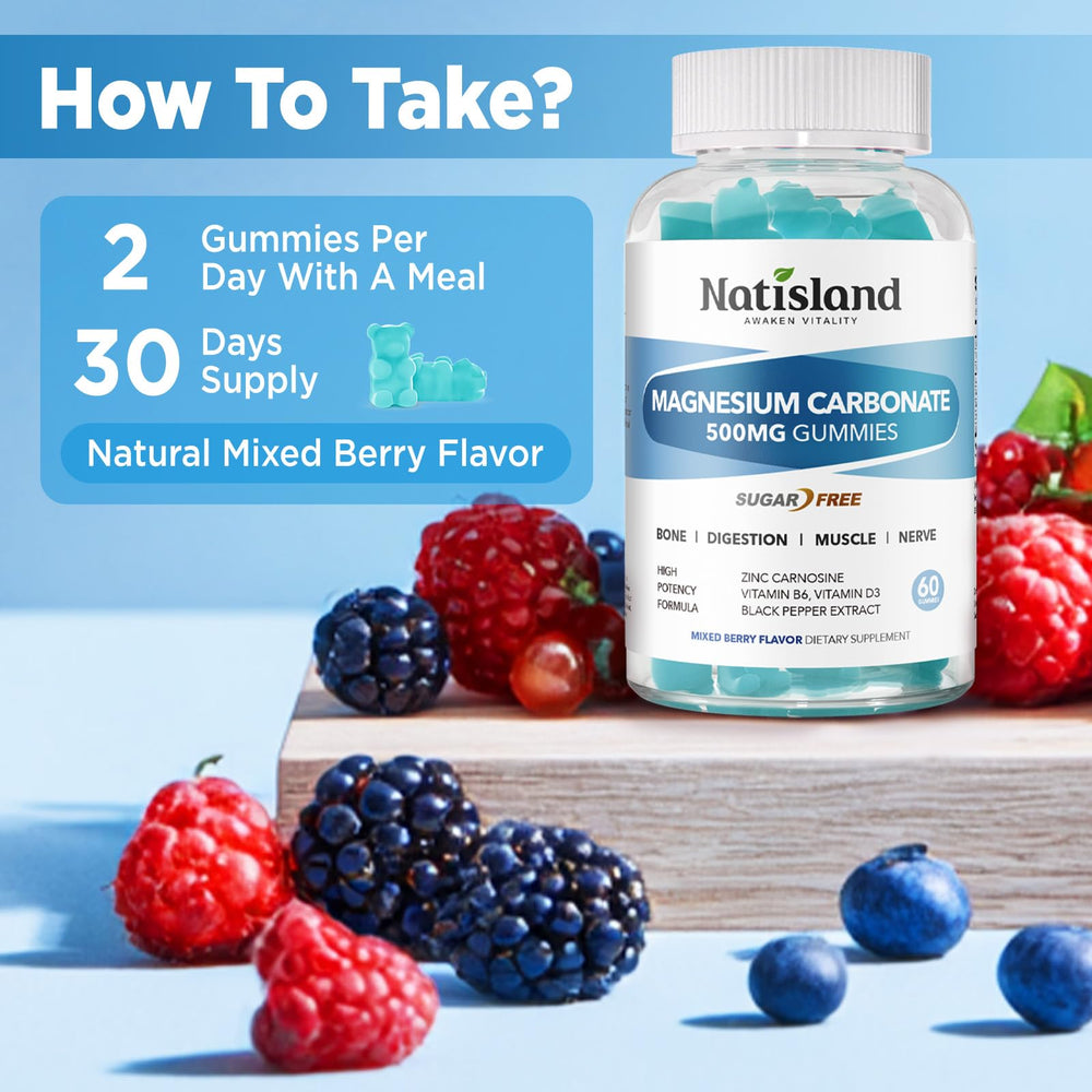 Zinc carnosine with B6 and D3 highlights on NATISLAND gummies