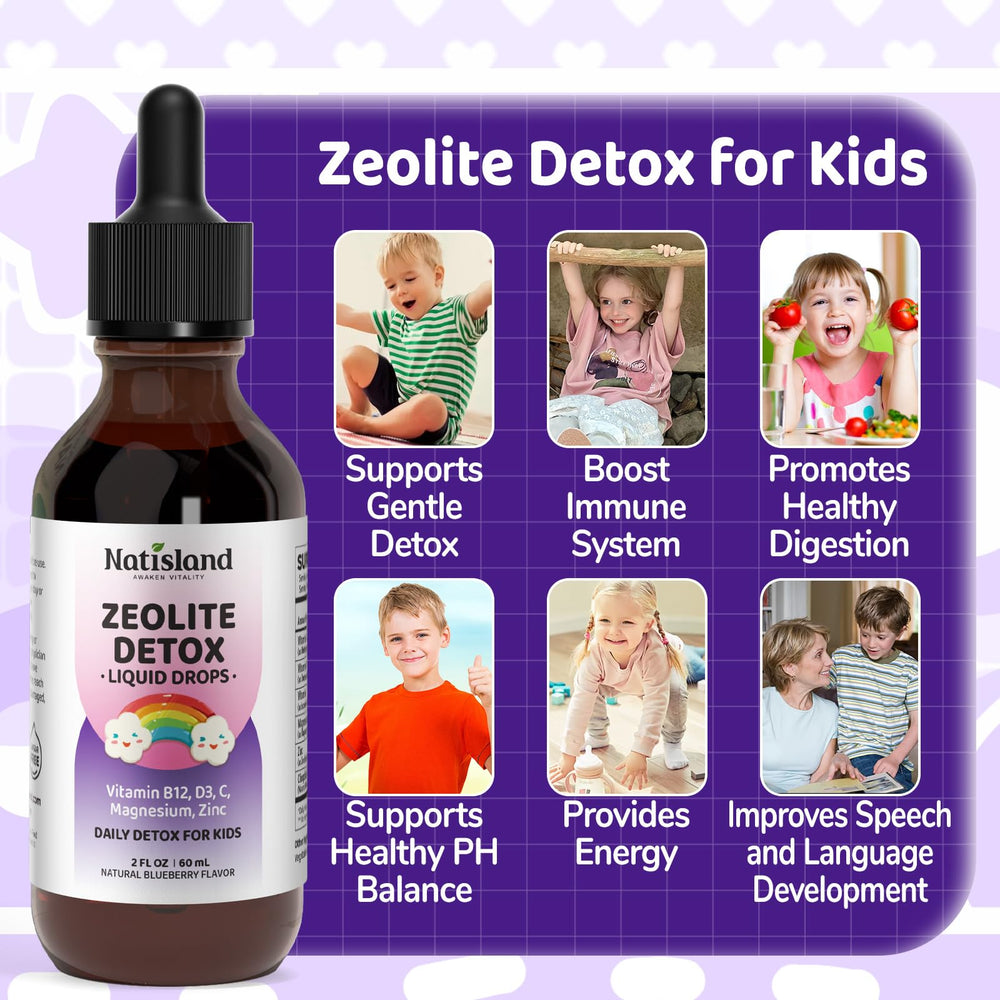 NATISLAND Zeolite Detox blueberry flavored liquid drops