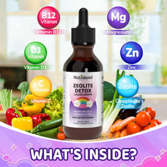 Ingredients: zeolite with vitamins B12, C and D3