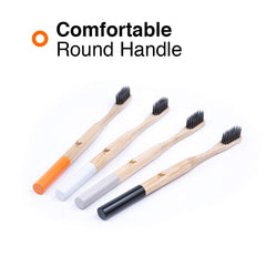 Smooth round bamboo handle of Native Birds toothbrush