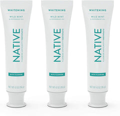 Native toothpaste Wild Mint with fluoride — 4.1 oz, 3-pack bottle