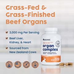 Close-up of capsules containing the organ complex