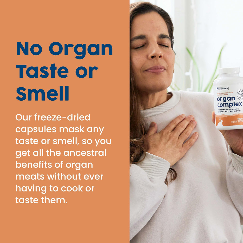 Illustration of liver, heart, and kidney as product ingredients