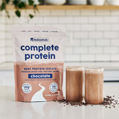 NativePath Complete Beef Protein Powder third-party tested badge reinforces purity.