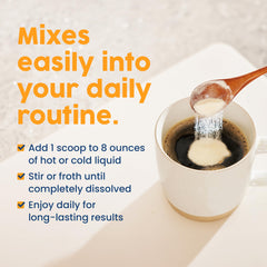 MCT powder dissolving in liquid showing mixability