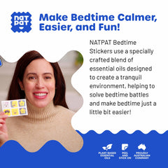 Sleepy Patch sticker applied to a child's pajamas