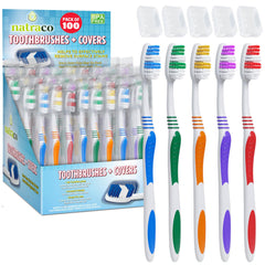 Each brush with a protective cover for cleanliness