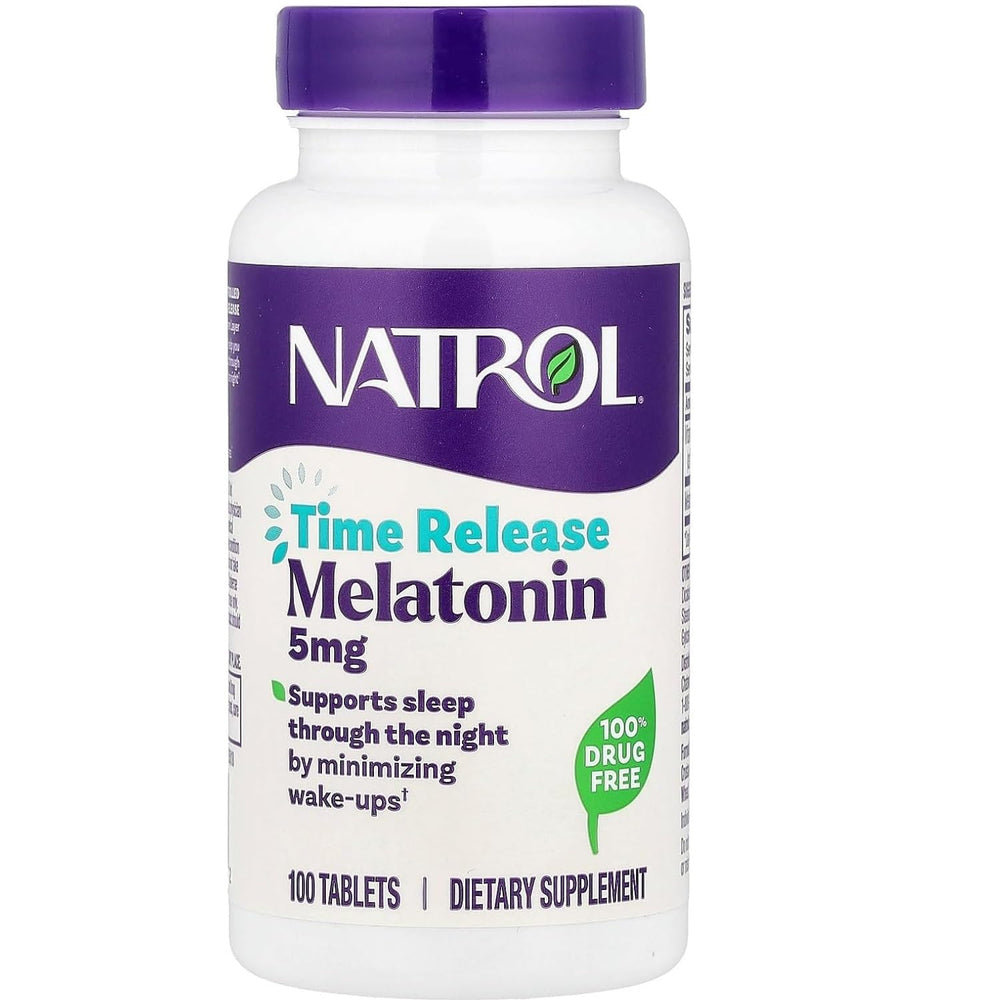 Natrol Melatonin Time Release 5mg bottle and label