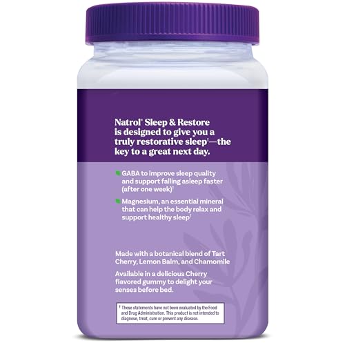 Nighttime routine scene with Natrol gummies
