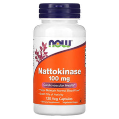 NOW Foods Nattokinase 100 mg VegiCaps bottle label