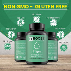 Gluten-free and non-GMO certification on Nattokinase packaging