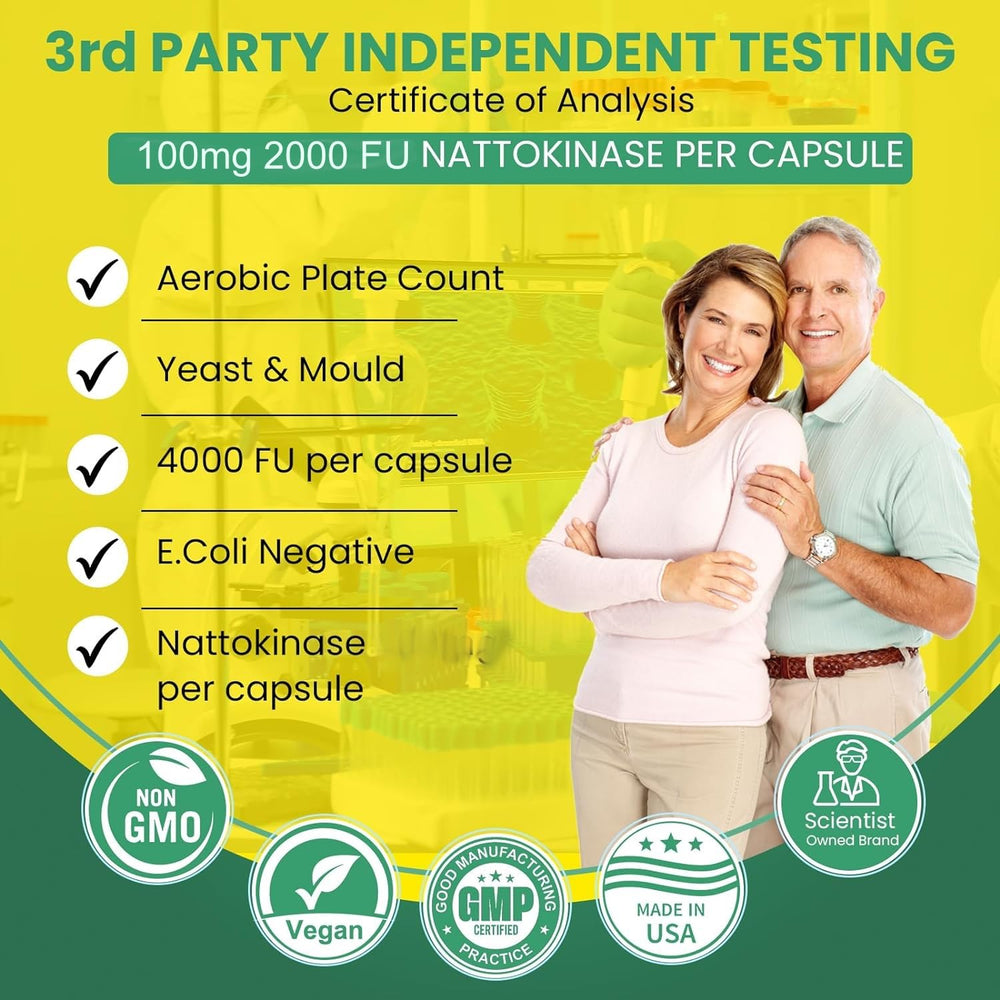 Nattokinase ingredients panel for vegan, gluten-free, non-GMO