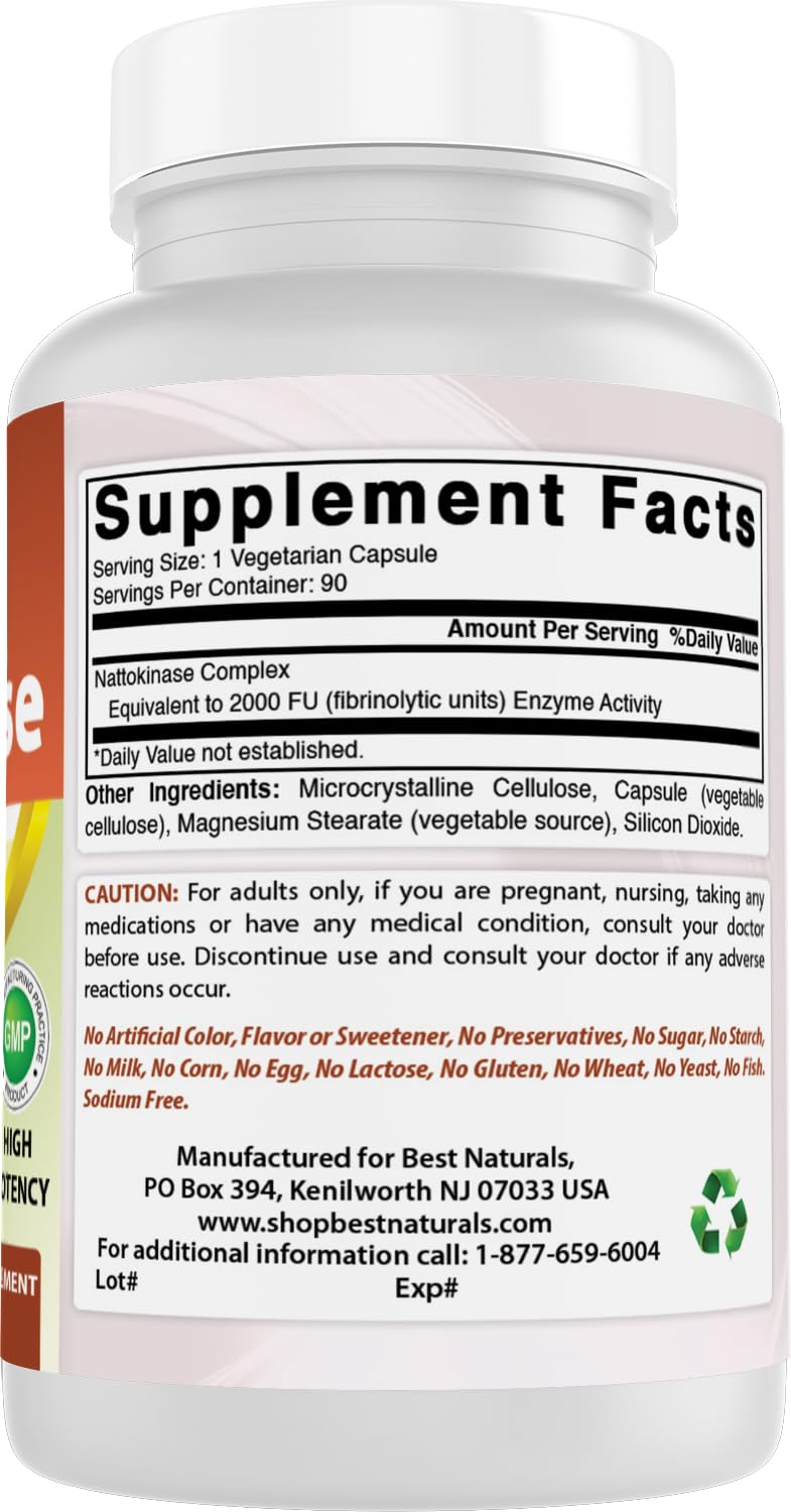 Non-GMO and gluten-free nattokinase capsules