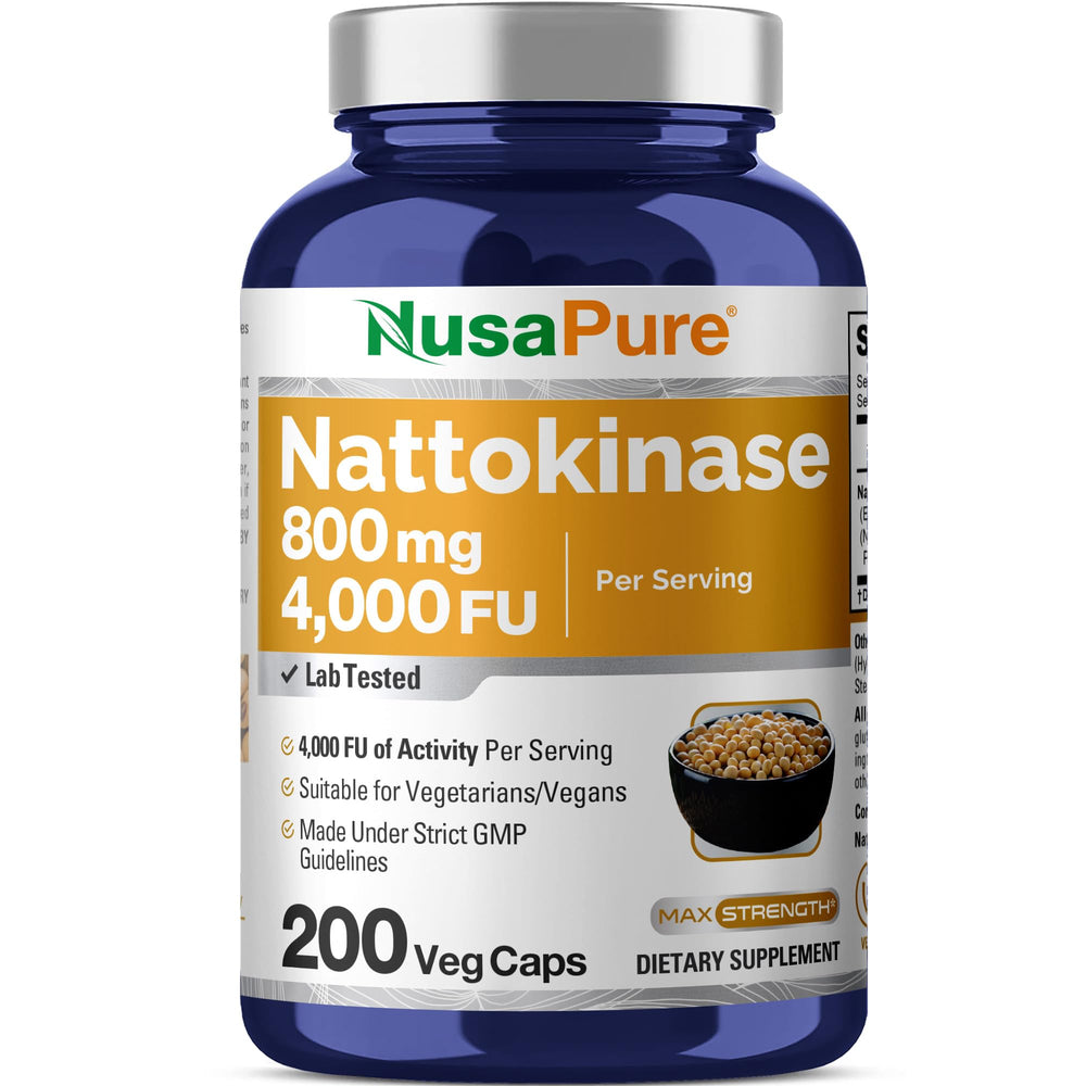 NusaPure Nattokinase 4000 FU 800mg bottle front view
